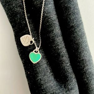 Tiffany silver and turquoise double heads necklace